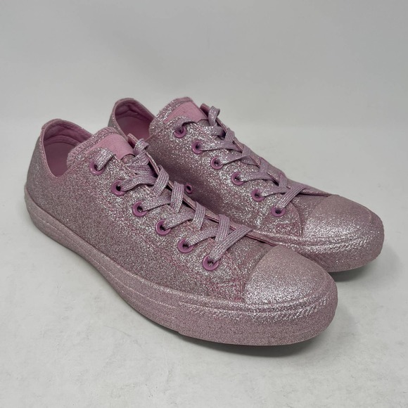 Converse Chuck Taylor All Star Low 'Pink Glitter' Sneakers Womens10 828:K.8.8 - Picture 8 of 13